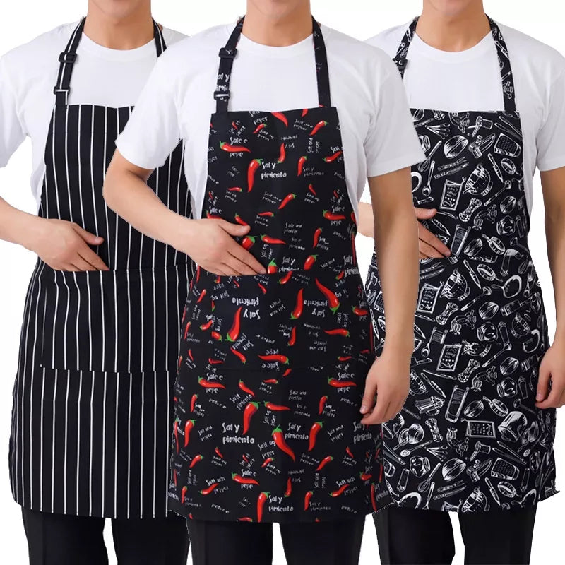 Adjustable Kitchen Cook Apron With 2 Pockets