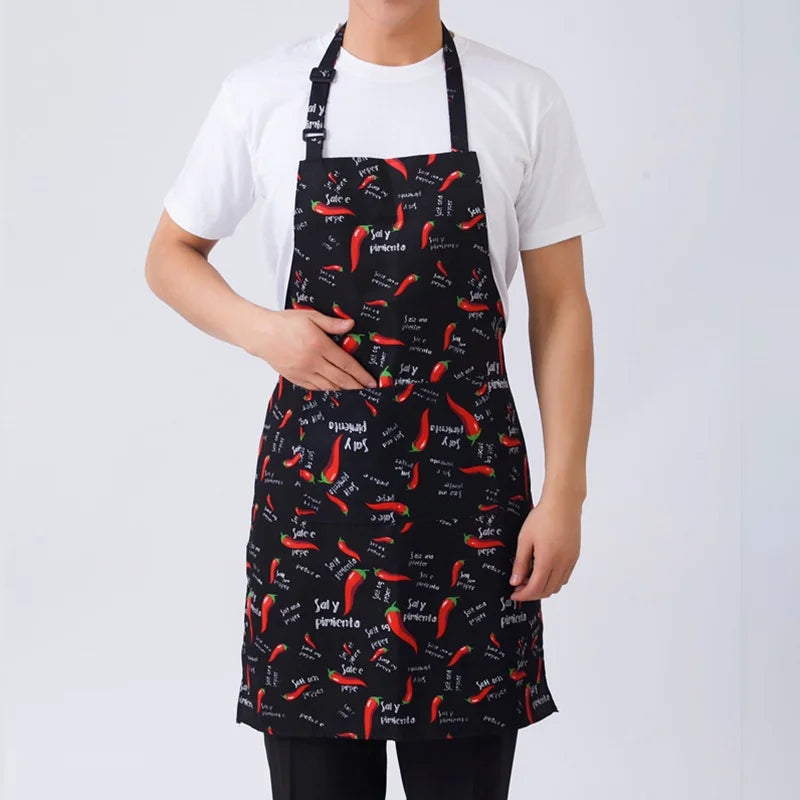 Adjustable Kitchen Cook Apron With 2 Pockets