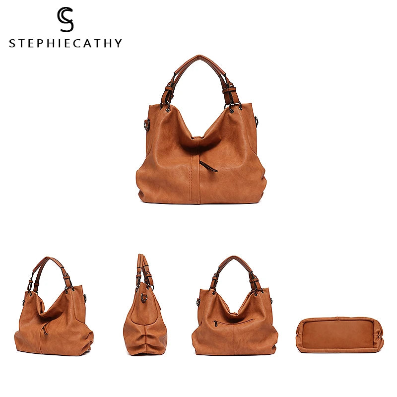 Large Vegan Leather Female Handbag