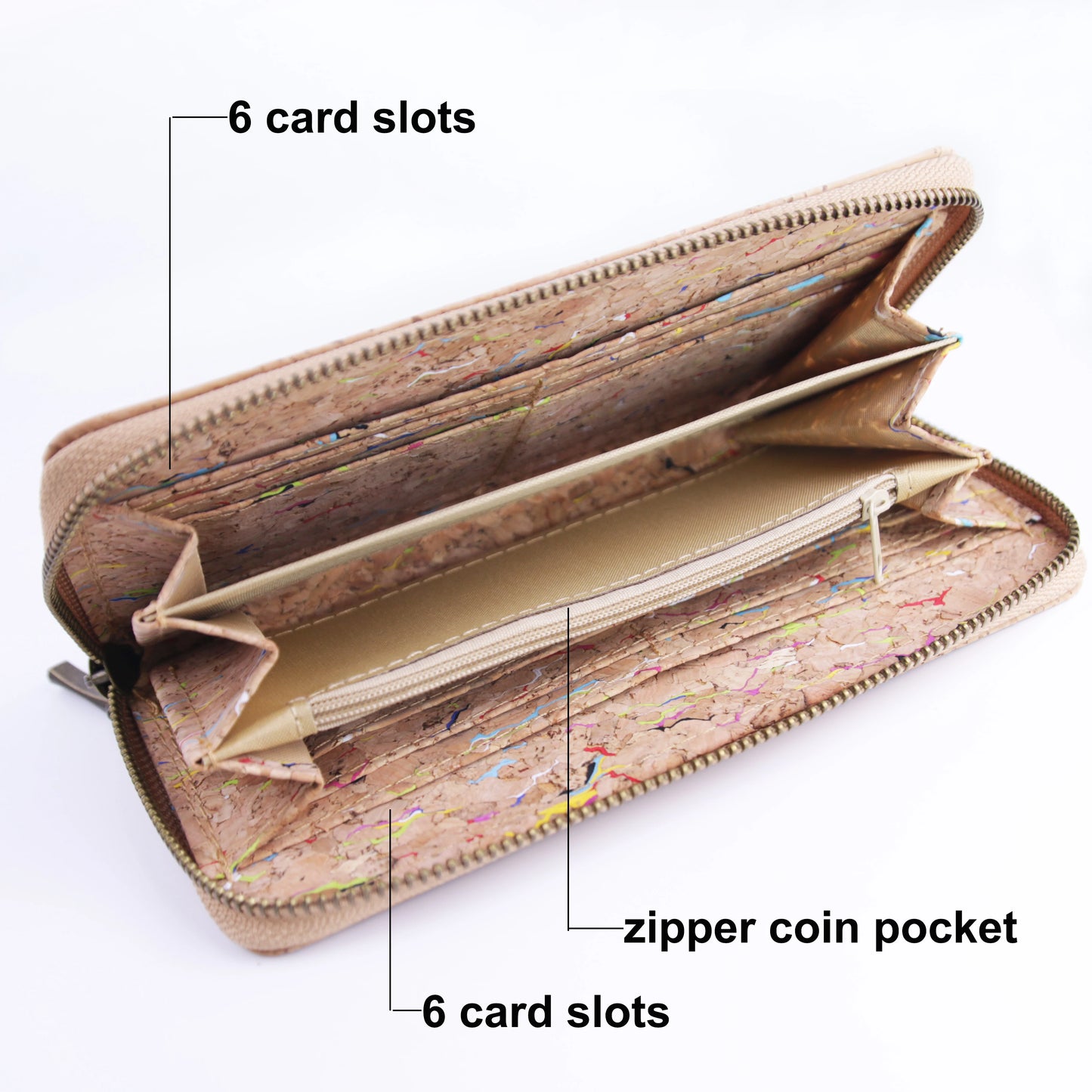 Laser Cut Red Floral Natural Cork Women Wallets Gift for Vegan