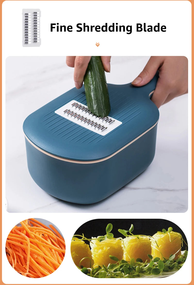 Multi-function Potato Carrot Cucumber Mandoline Slicer Cutter Grater Shredders with Strainer / Kitchen Fruit and Vegetable Tools