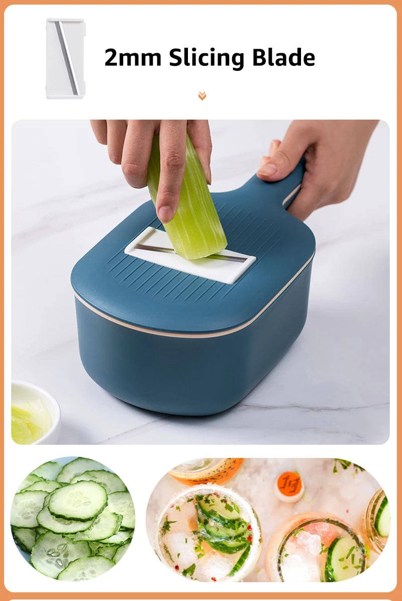 Multi-function Potato Carrot Cucumber Mandoline Slicer Cutter Grater Shredders with Strainer / Kitchen Fruit and Vegetable Tools
