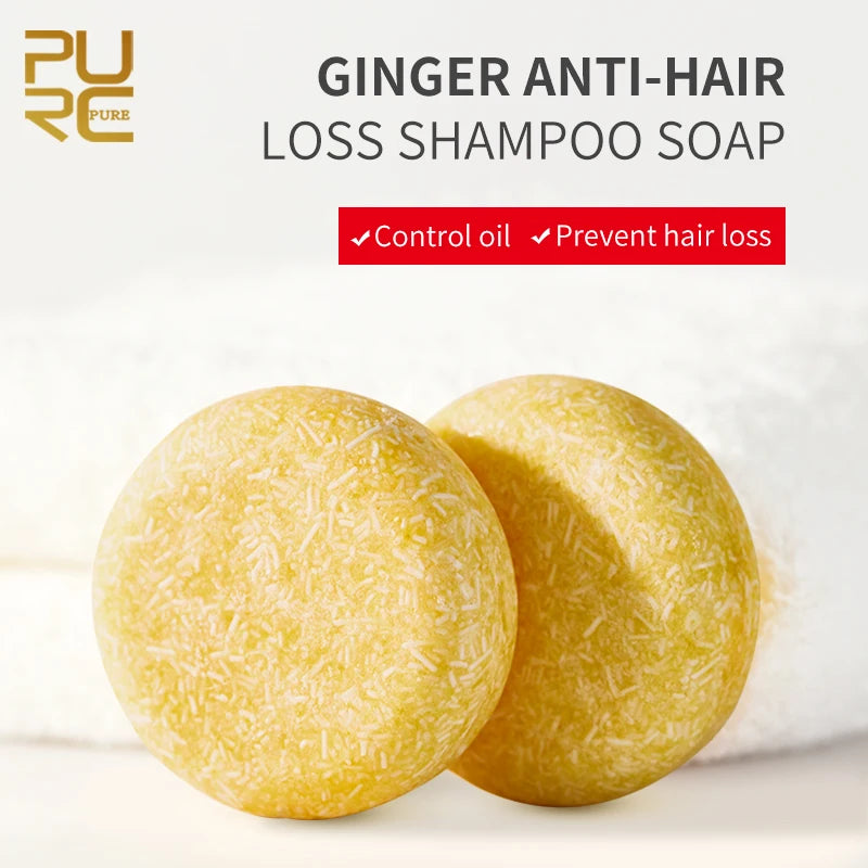 Organic Ginger Shampoo Bar for Hair Loss Treatment - Vegan