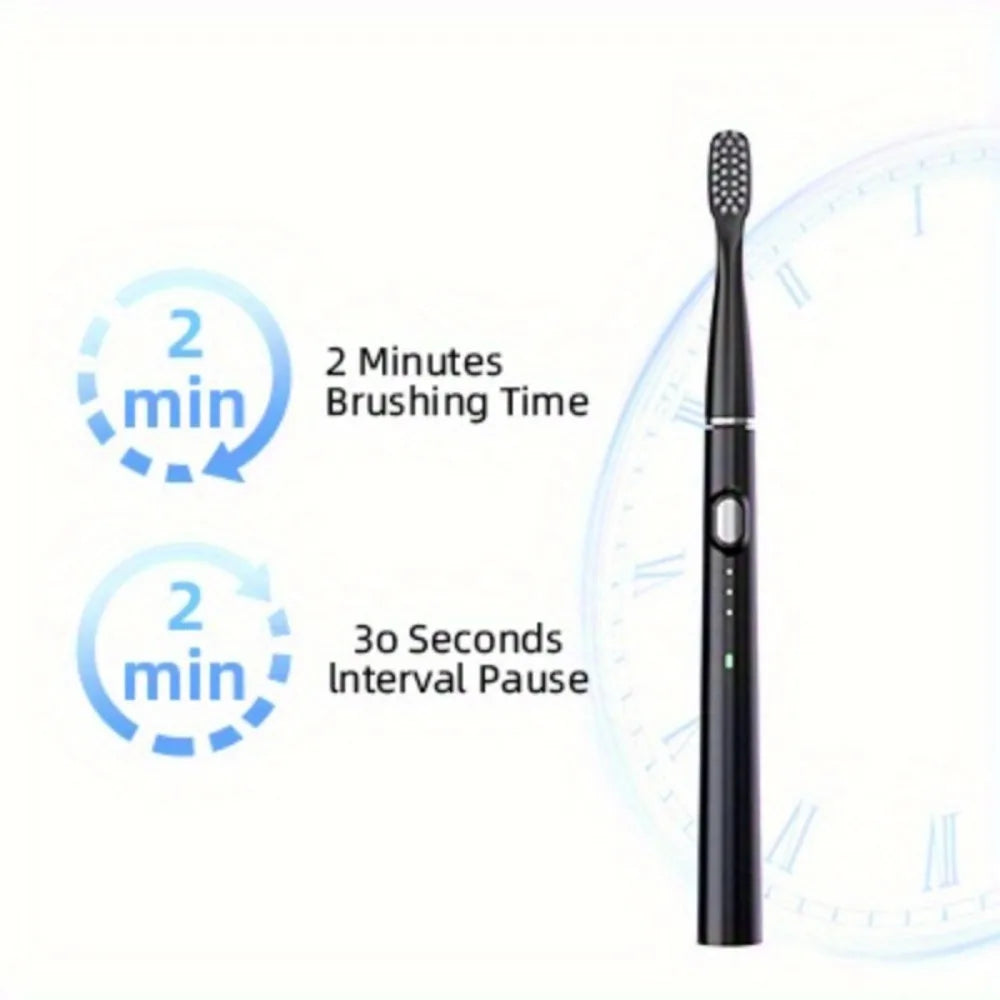 Automatic Electric Travel Toothbrush with 6 Replaceable Brush Heads