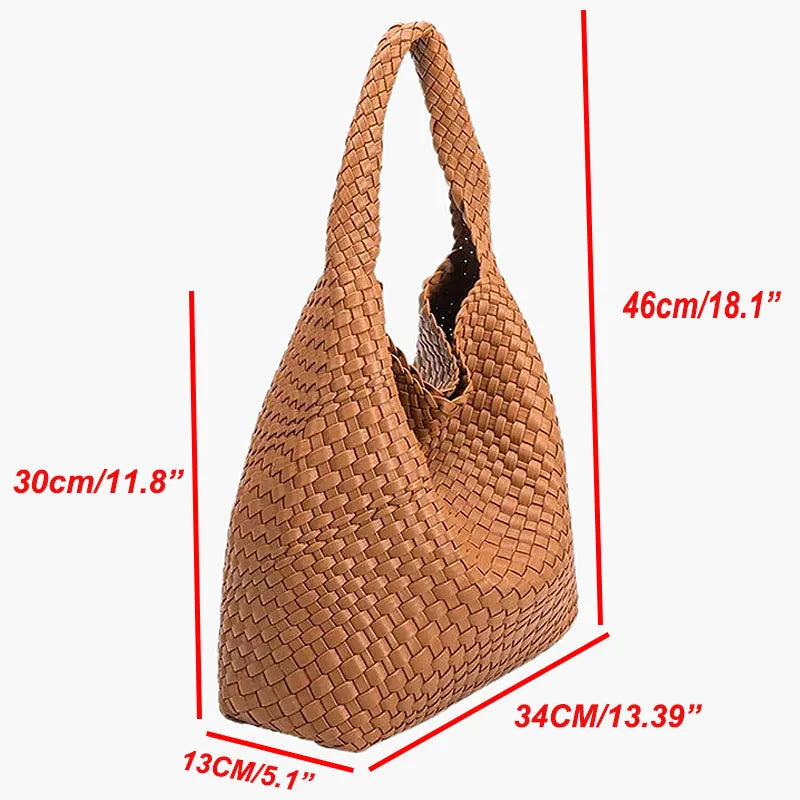 23 Colors Woven vegan leather Bag Large Capacity