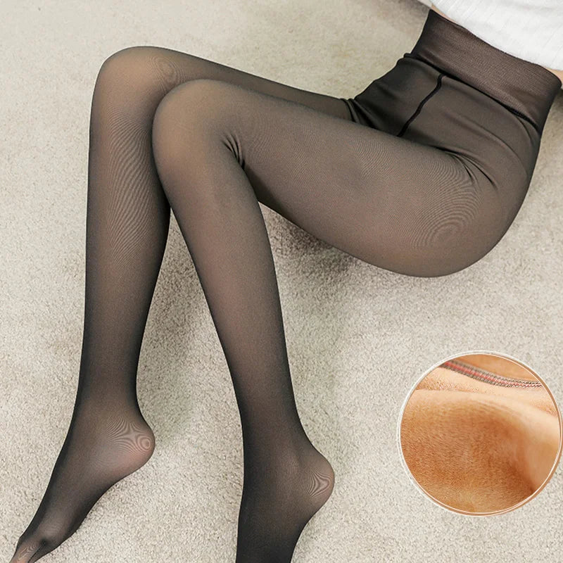 Transparent Fake Skin Winter Leggings