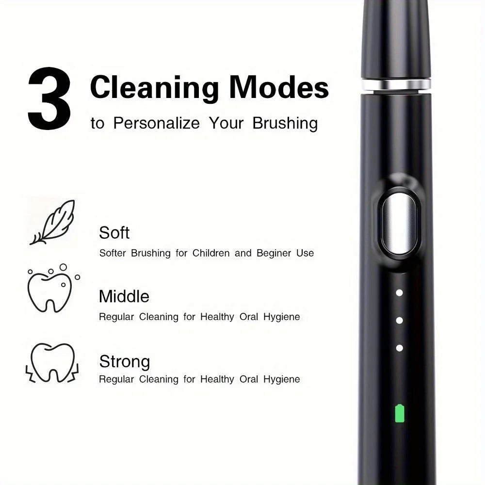Automatic Electric Travel Toothbrush with 6 Replaceable Brush Heads