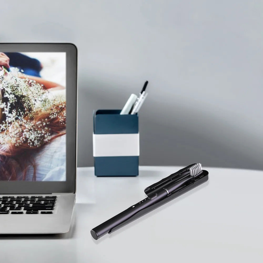 Automatic Electric Travel Toothbrush with 6 Replaceable Brush Heads