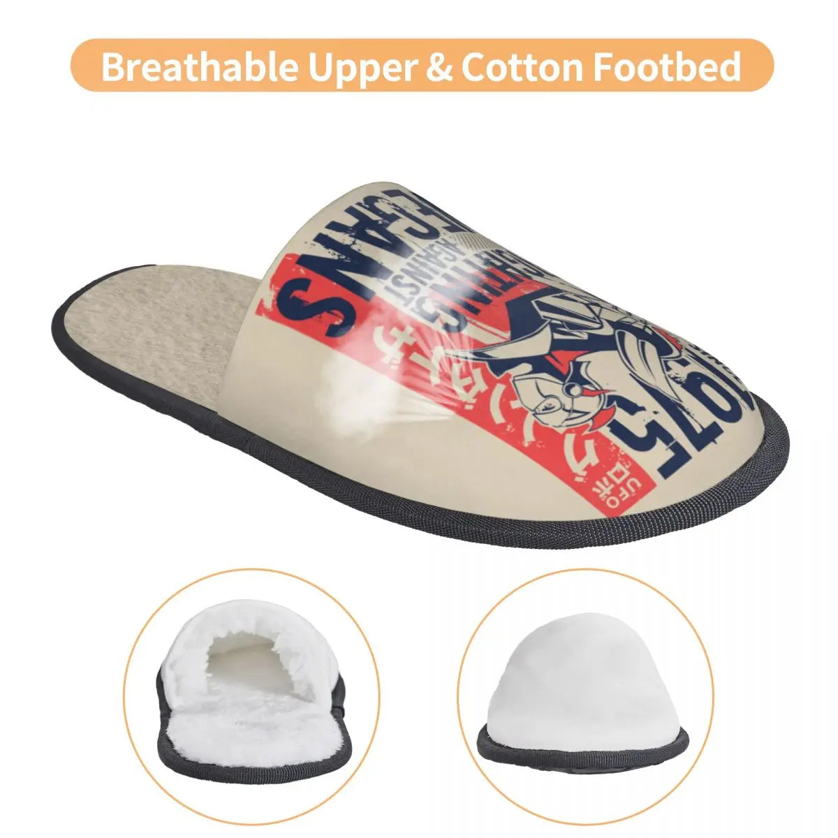 Goldorak Grandizer Vegan House Slippers Women Cozy Memory Foam UFO Robot Goldrake Anime Slip On Spa Slipper Shoes