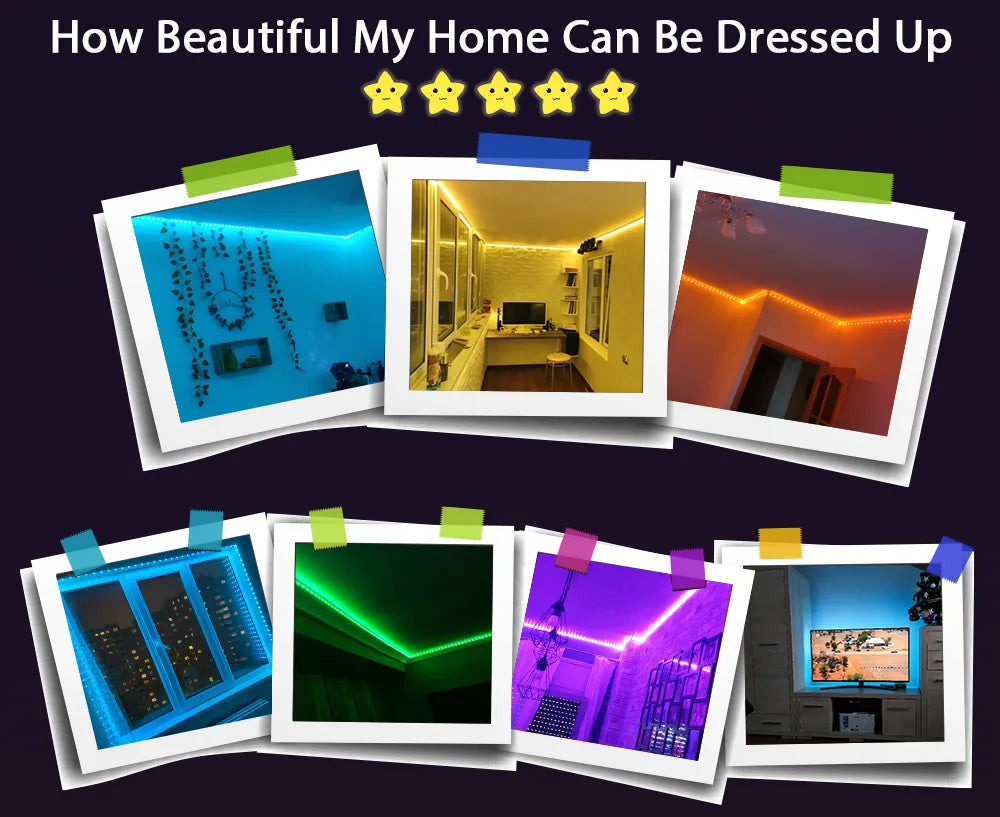 Led Strip RGB Lighting Music Sync, Color Changing for Party Home