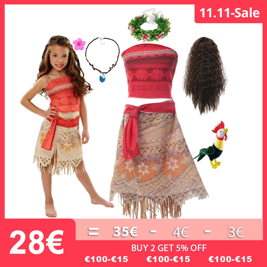 Moana Costume Little Girl Princess Outfit