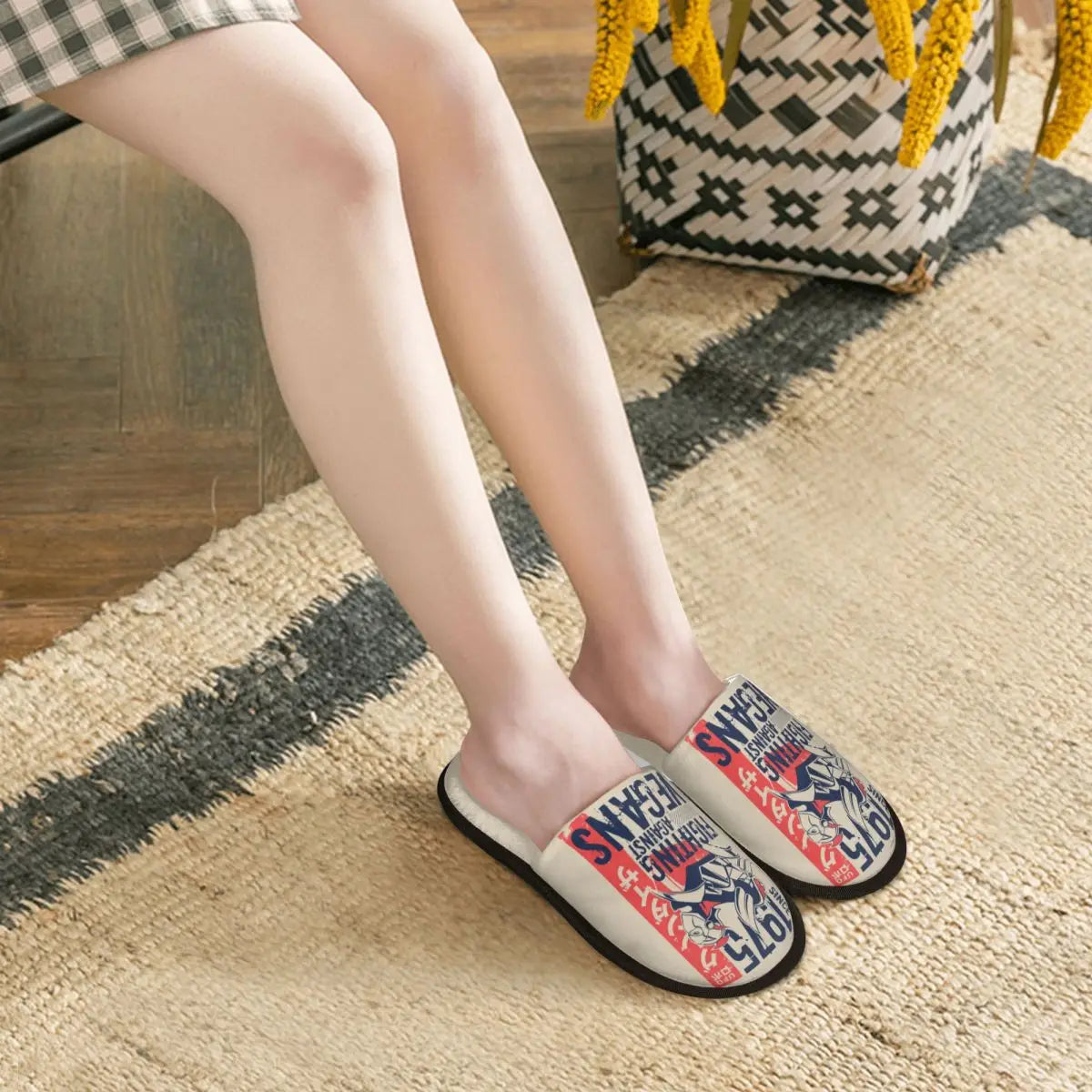 Goldorak Grandizer Vegan House Slippers Women Cozy Memory Foam UFO Robot Goldrake Anime Slip On Spa Slipper Shoes