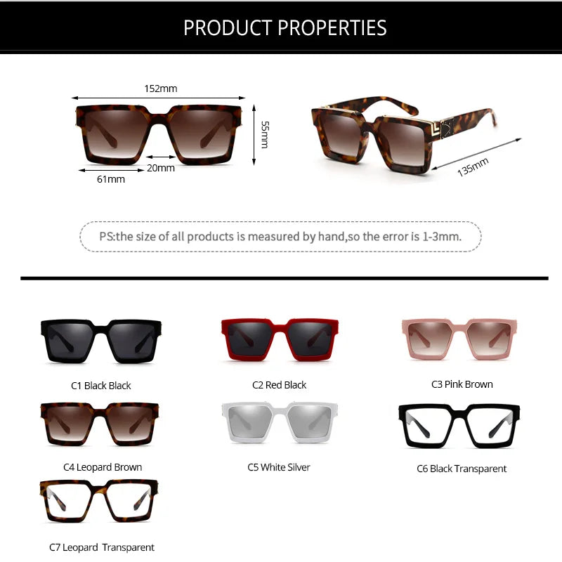 Square Oversized Sunglasses Men