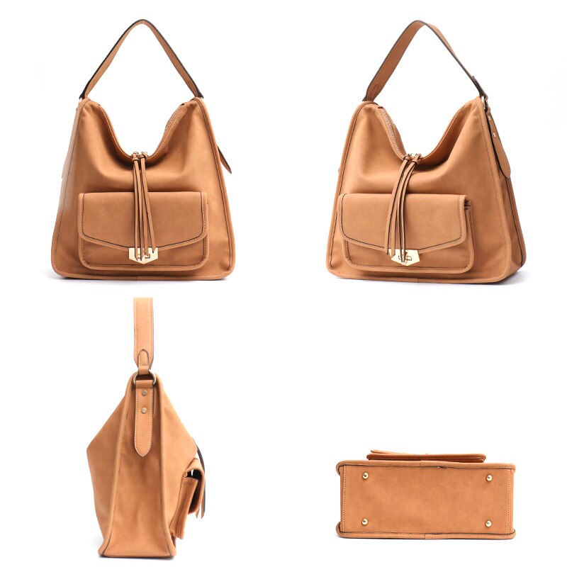 PU Vegan Leather Large Shoulder Handbags