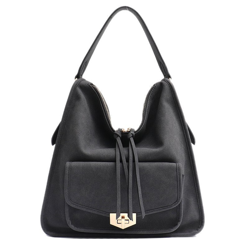 PU Vegan Leather Large Shoulder Handbags