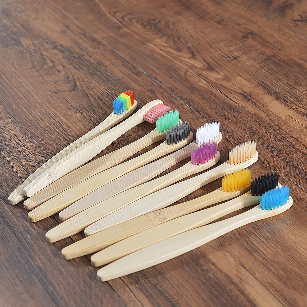 10 pieces Children Colorful Bamboo Toothbrush