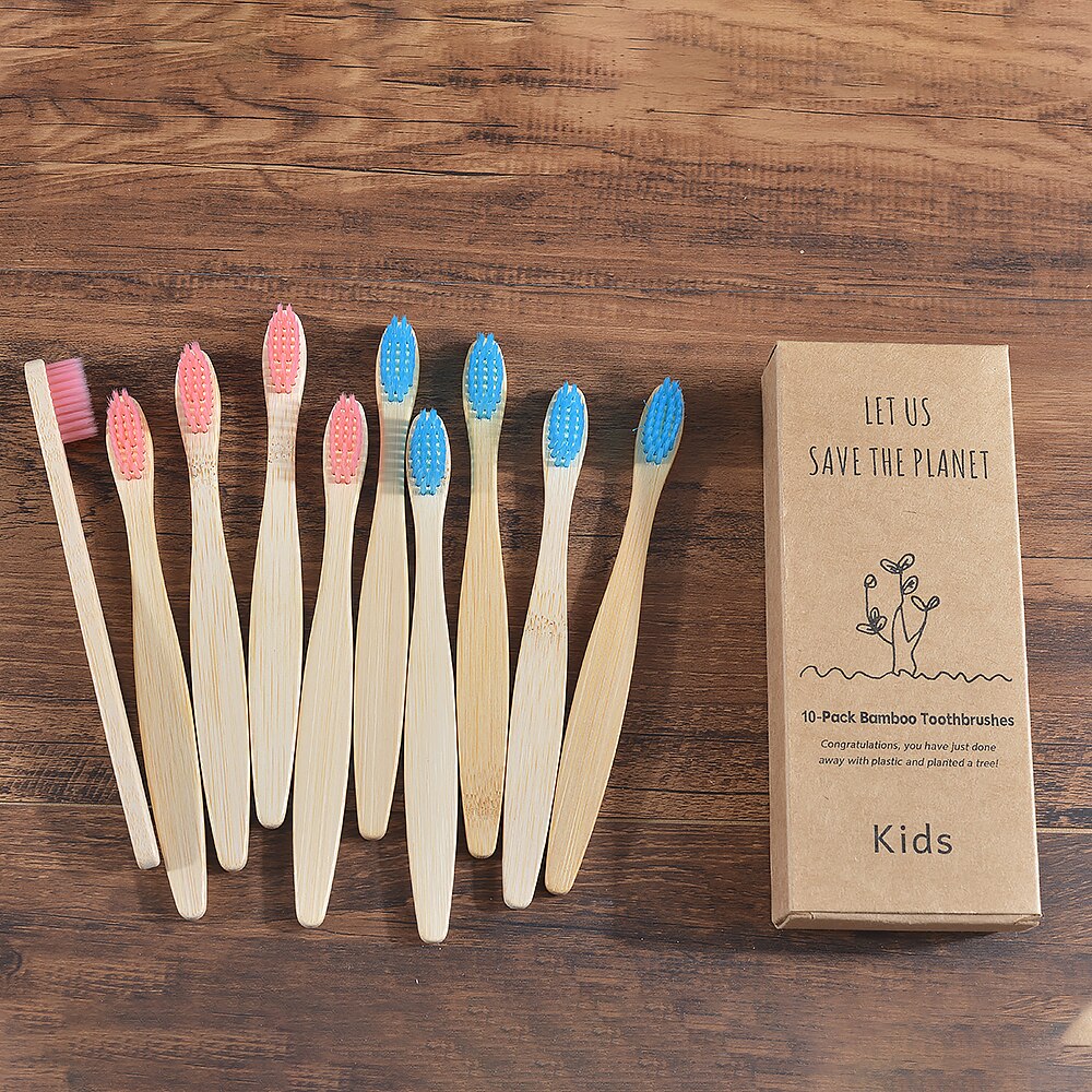 10 pieces Children Colorful Bamboo Toothbrush